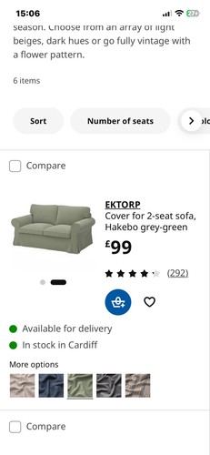 Ekthorp two seater - two, covers