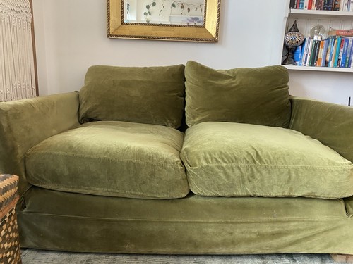 Sofa com two seater - two, green
