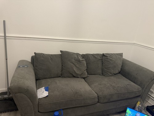 Two seater grey sofa used - seater,