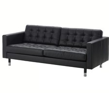 Large two-seater black leather